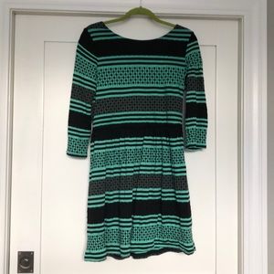 Mint green and black dress